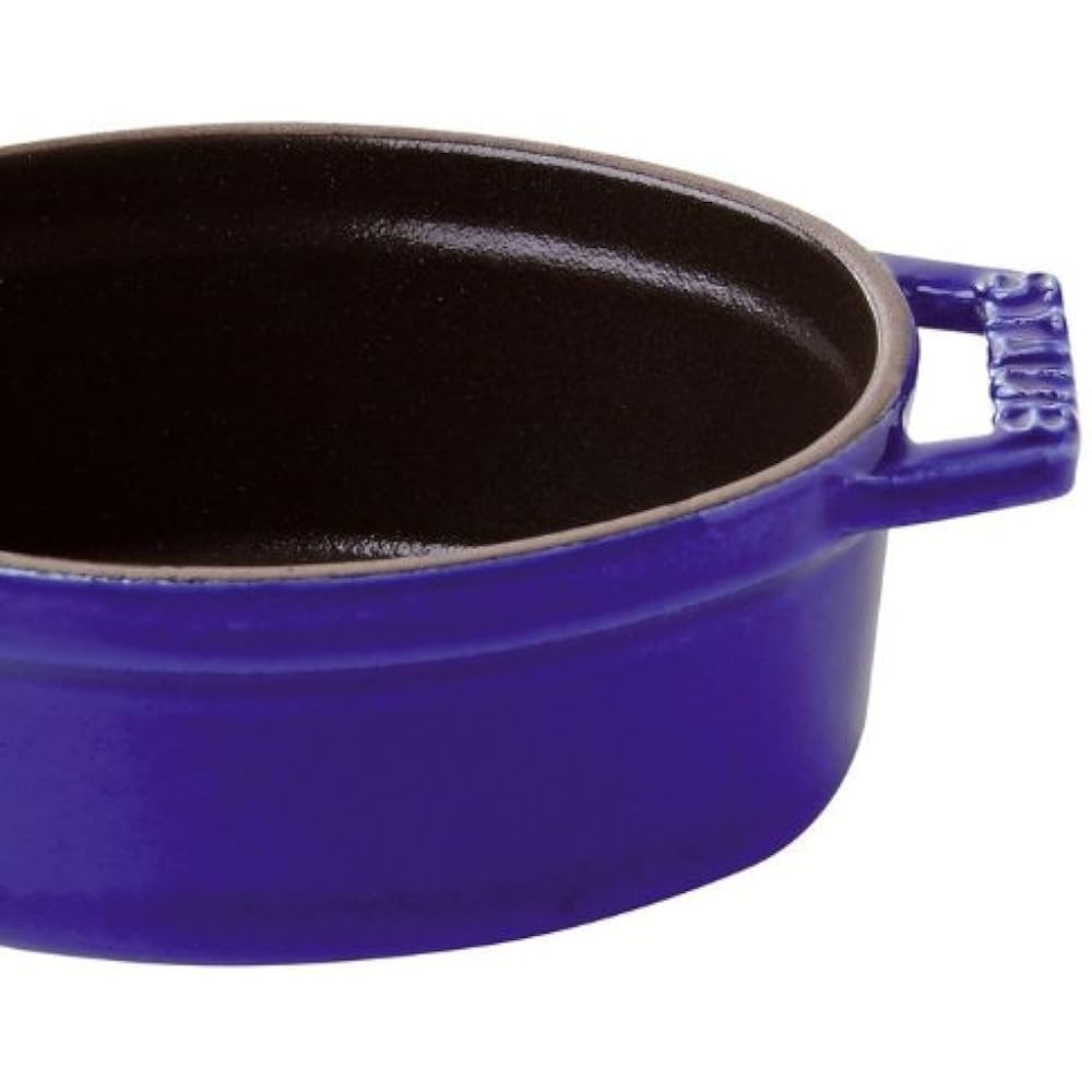 Staub "Pico Cocotte Oval Gran Blue 27cm" Large Hand Cast Enamel Pot IH Compatible [Authorized Japanese Product] La Cocotte Oval 40510-269