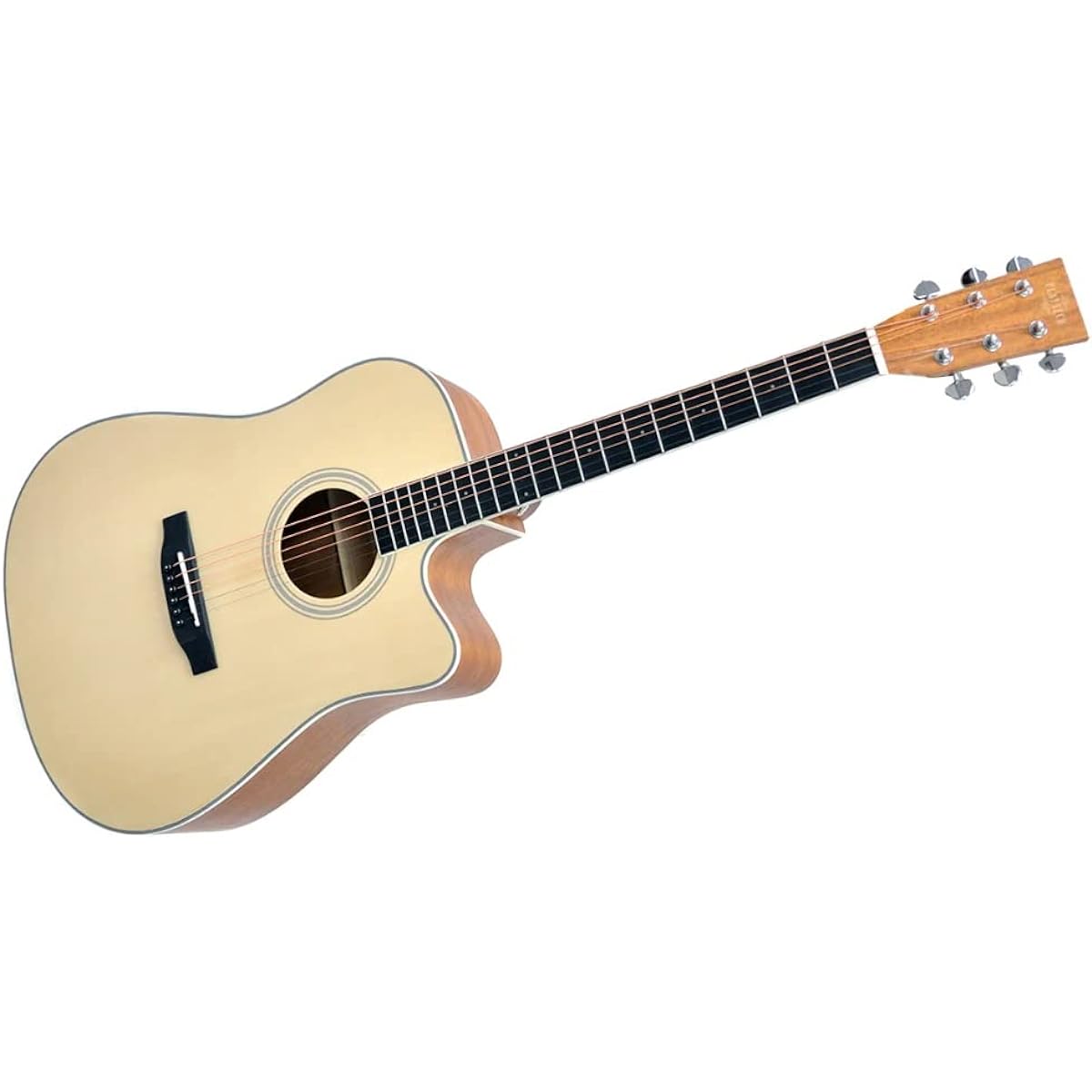 PLAYTECH Acoustic Guitar Dreadnought Cutaway Shape Natural Color