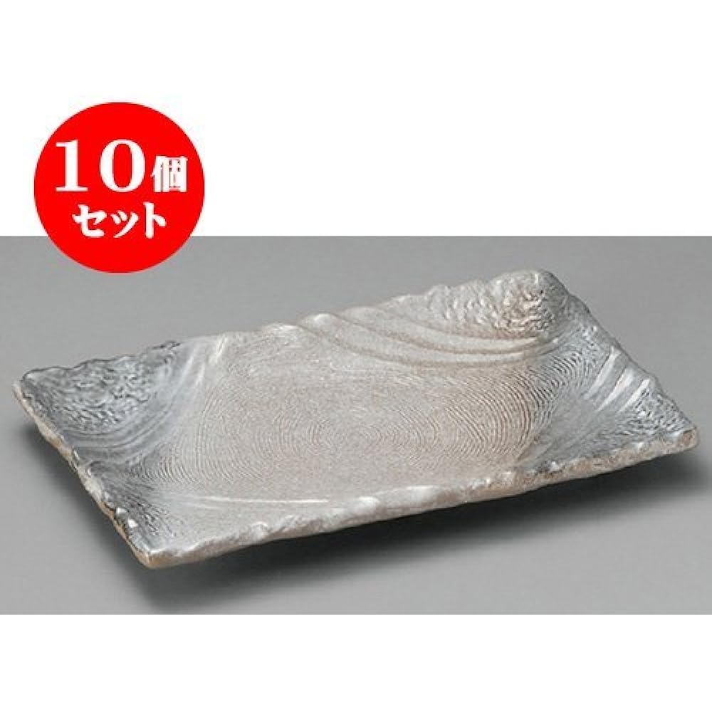 Set of 5 long square plates, extra large light ink glaze 12.0 long square plates [365 x 240 x 35mm] Japanese tableware, inns, restaurants, restaurants, commercial use