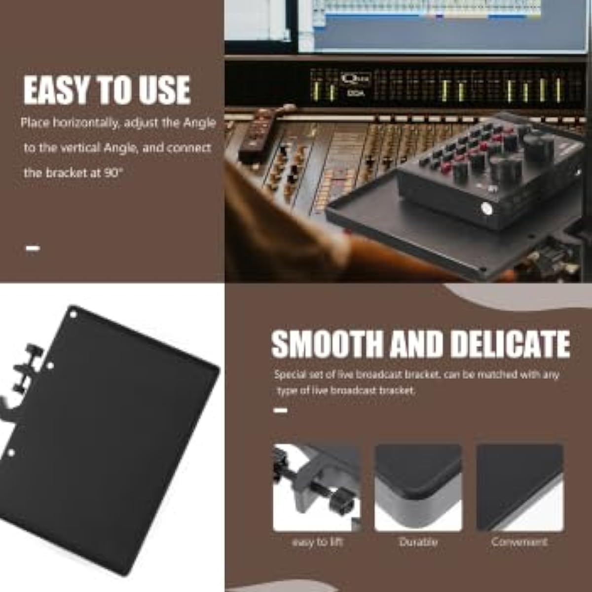 EXCEART Universal Sound Storage Tray Live Broadcast Microphone Mic Rack Stand 2pcs