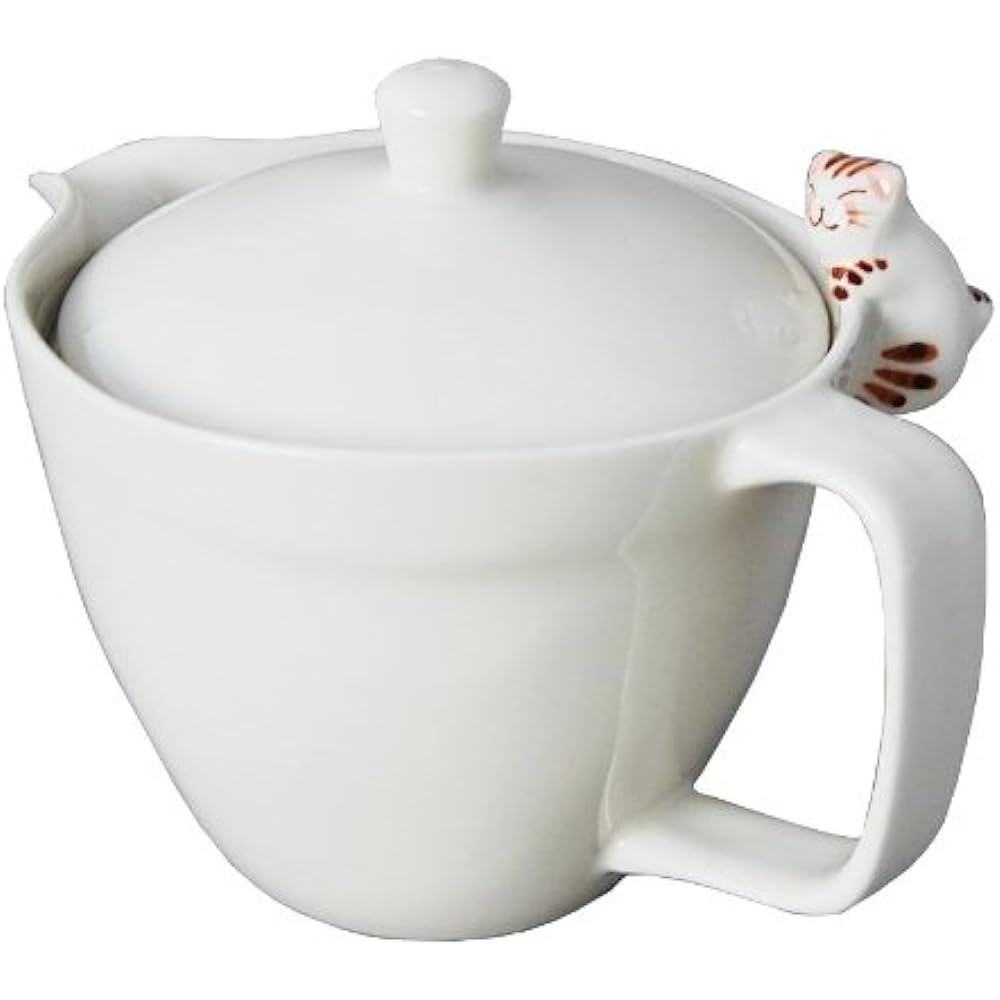 Hasami ware Kikusho kiln Cat pot & round cup 2 piece set (presentation box included) (Tora inside)