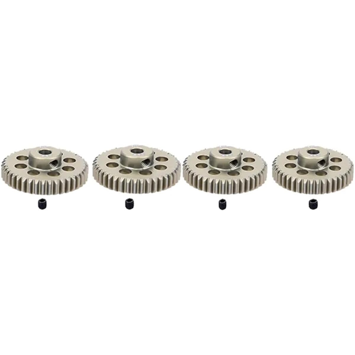 KingVal 4pcs Replacement Aluminum Pinion Motor Gear 48DP Hole Diameter 3.175mm 45T 46T 47T 48T Compatible with 1/10 RC Car Brushless Motor