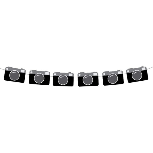 3.4" Tall Black Camera Garland, Camera Banner, Camera Photo Props, Camera Party Decorations, Camera Party Supplies, Photo Shoot, Birthday Party