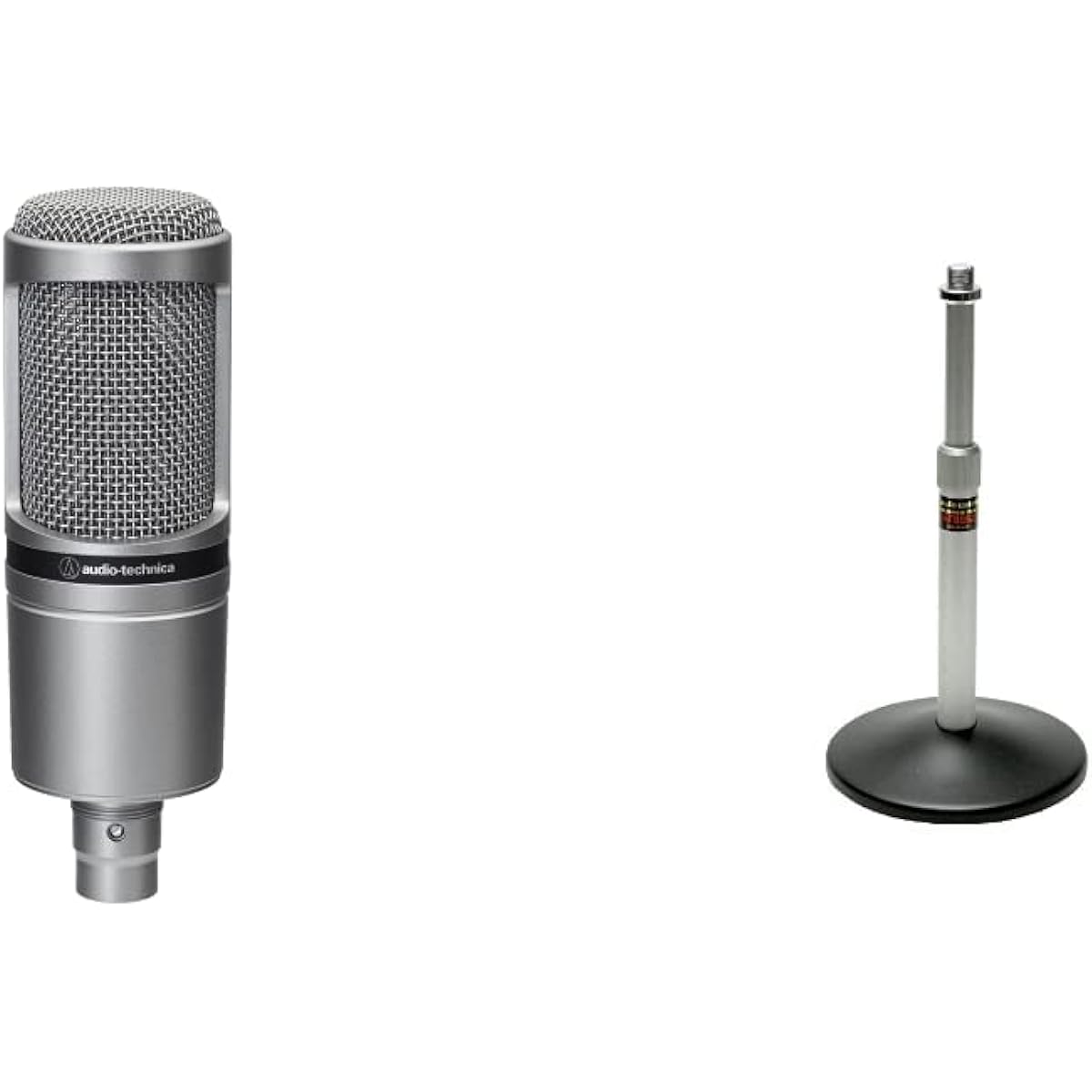 Audio-Technica Condenser Microphone AT2020GM Gunmetal & Audio-Technica Microphone Boom Arm AT8700J Load Capacity 2kg Angle Adjustable