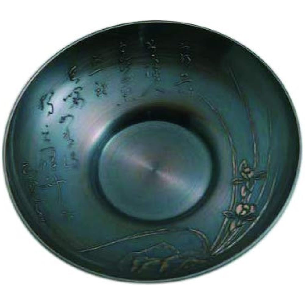 Shinkoukinzoku Tea Ceramics Black Copper Finish 108φ x 18Hmm Pure Copper Black Copper Finish Hammered Tea Ceremony Set of 5 Orchid BC-1051 5 Sets