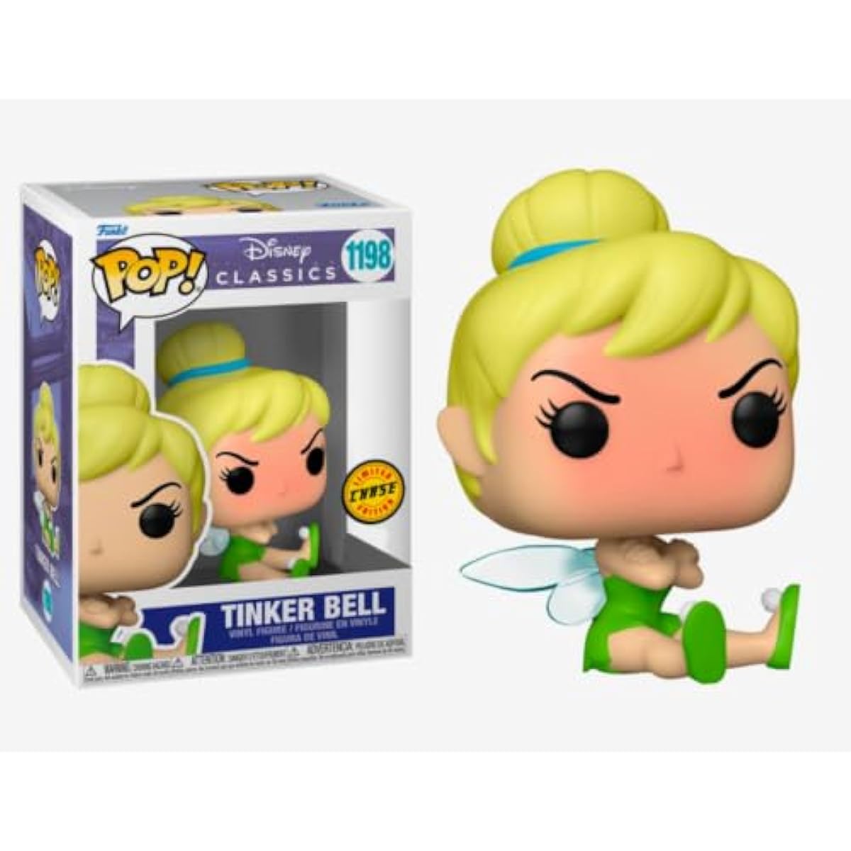 POP Disney Classics: Grumpy Tinker Bell #1198 Limited Edition Chase Funko Vinyl Figure (Includes Compatible Box Protector Case) Multicolor 3.75"