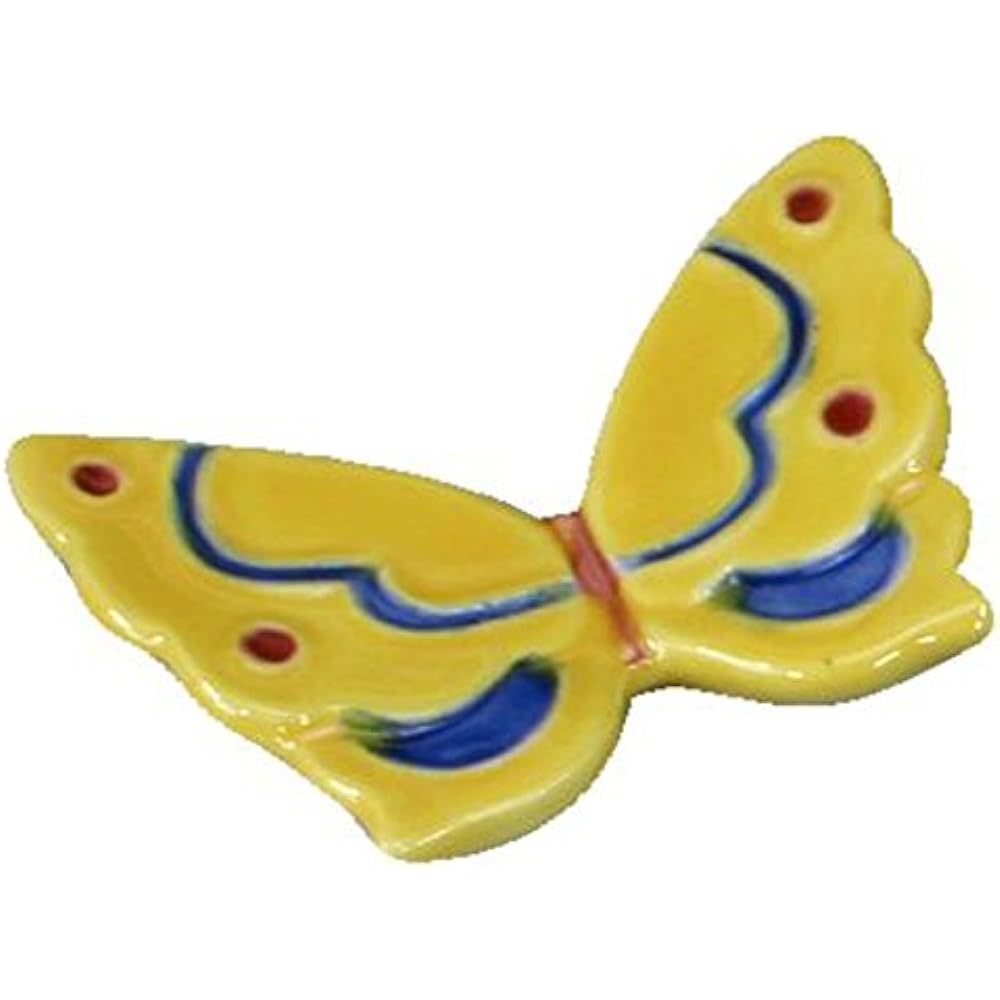 Kyoto ware Kiyomizu ware chopstick rest 5 colors 5cm Hoshiyama Colored Butterfly HSR451 Set of 5