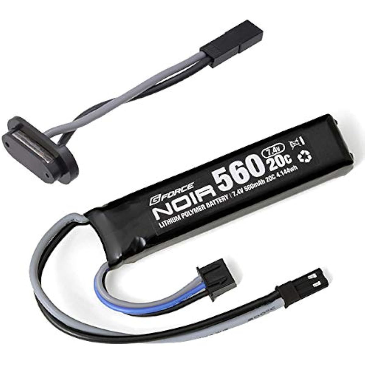 G FORCE Noir LiPo 7.4V 560mAh Electric handgun LiPo battery connector set