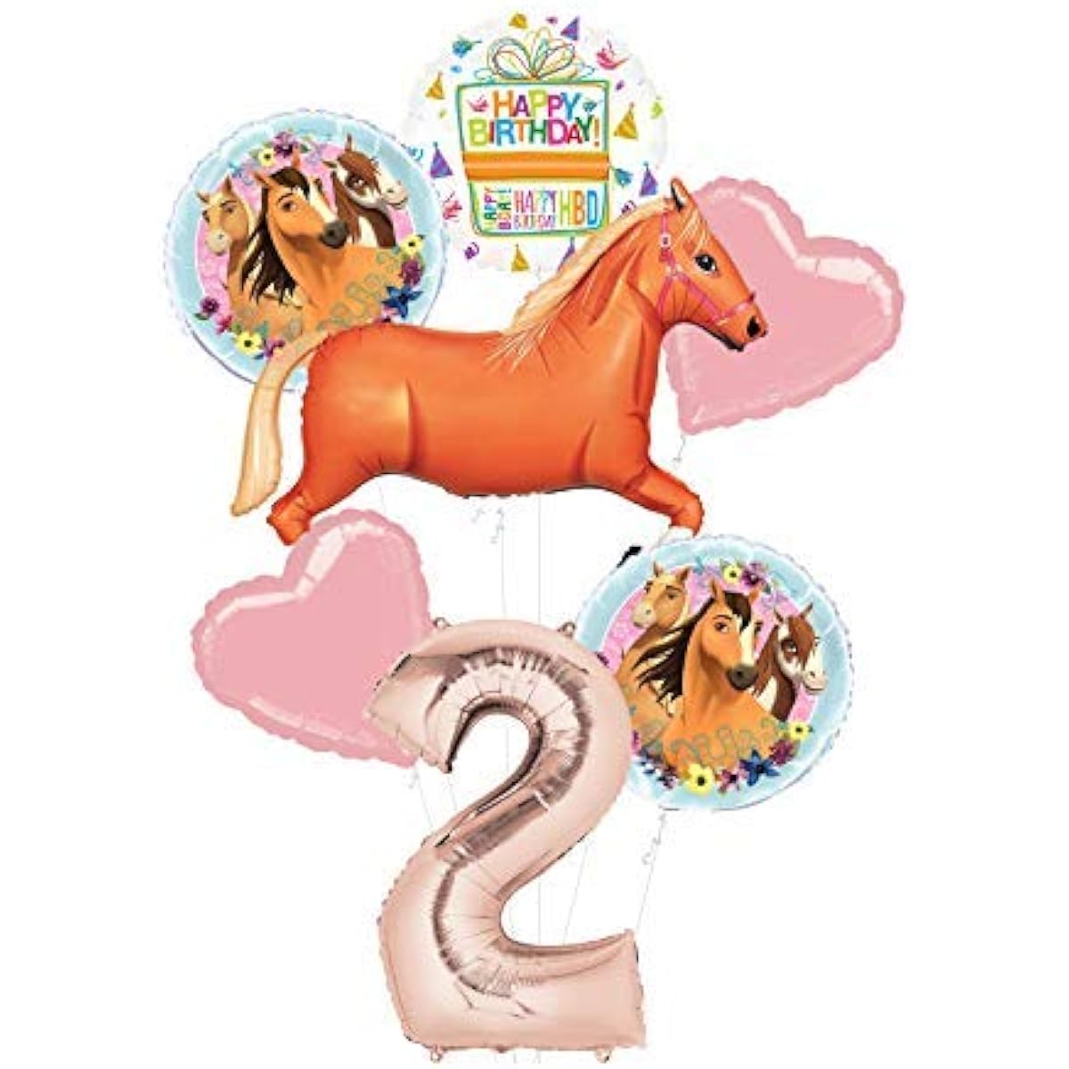 Mayflower Products Spirit Riding Flea Party Supplies 2nd Birthday Tan Horse Balloon Bouquet Decorations