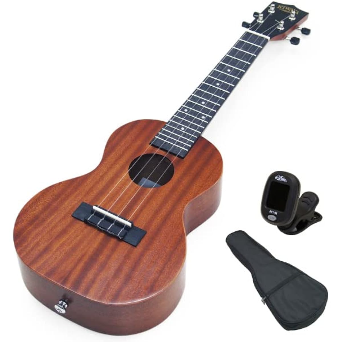 Kiwaya Ukulele KCU-1 Concert with Tuner Mahogany Kiwaya (High Quality Introductory Model) (Sweet Tone) (Famous) (U)