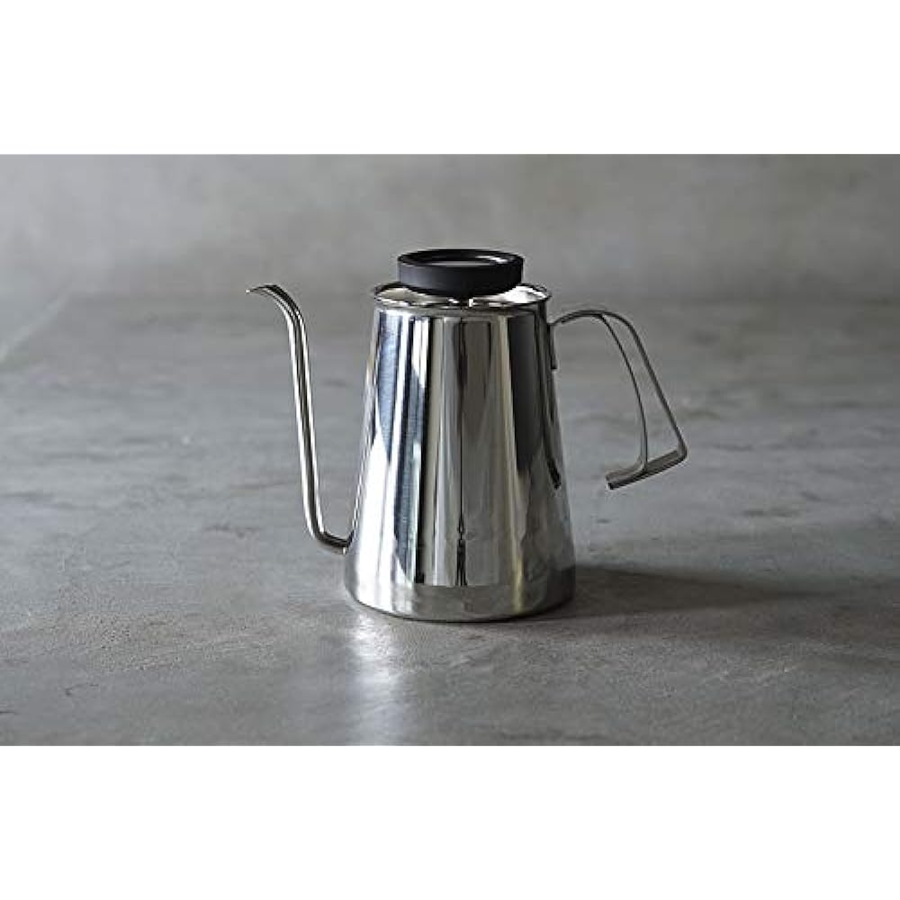 Coffee Kettle Gloss Silver & Leather Cover (Coffee Kettle Gloss Silver with dedicated leather cover) [Niigata/Tsubame-Sanjo] [Beasty Coffee] A kettle and a dedicated leather cover for the kettle handle that are particular about the spout thickness and ti