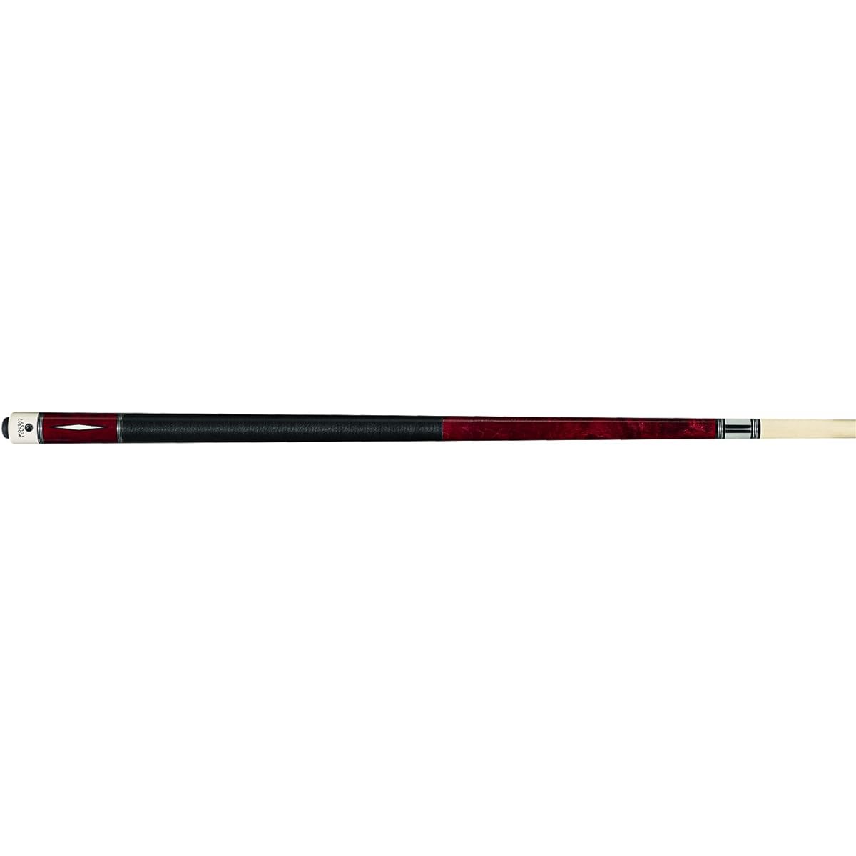 Lucasi Custom Venetian Red Bird Eye Maple Pool Cue with Imitation Bone Inlay