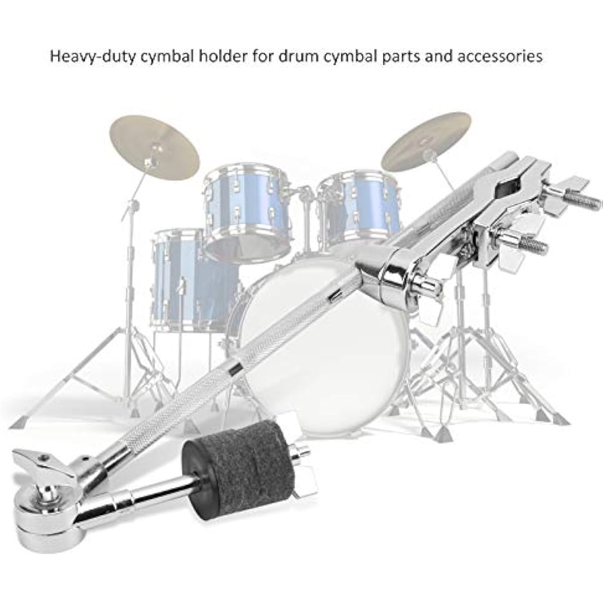 Cymbal Boom Attachment Cymbal Holder Adjustable Clamp Drum Kit Extension Clamp Extension Arm with Accessory Clip Percussion Instrument Drum Cymbal Accessories