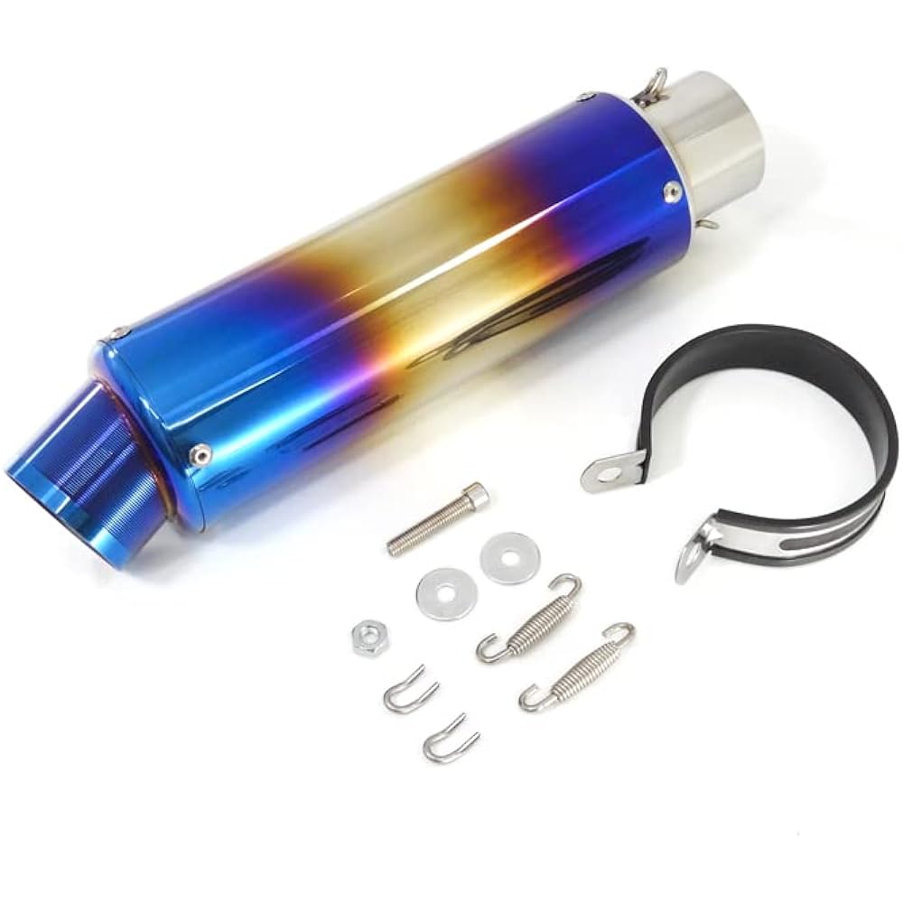 General Purpose 60.5Φ Stainless Slip-on Muffler GP Silencer Titanium Brown Color Short Straight