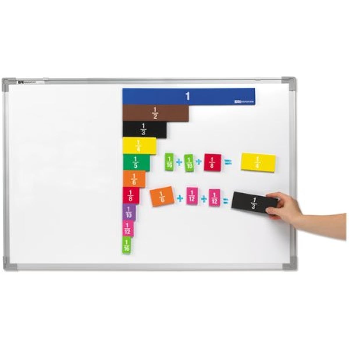 EAI Education Jumbo Magnetic Quiet Foam Double Sided Fraction Tiles Set of 67