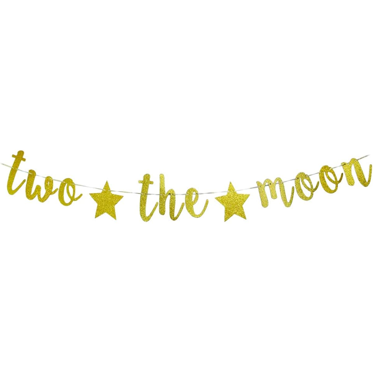 Two the Moon Banner - To The Moon Party Signs Baby 2nd Birthday Party Supplies 2nd Birthday Outer Space Birthday Party Decorations