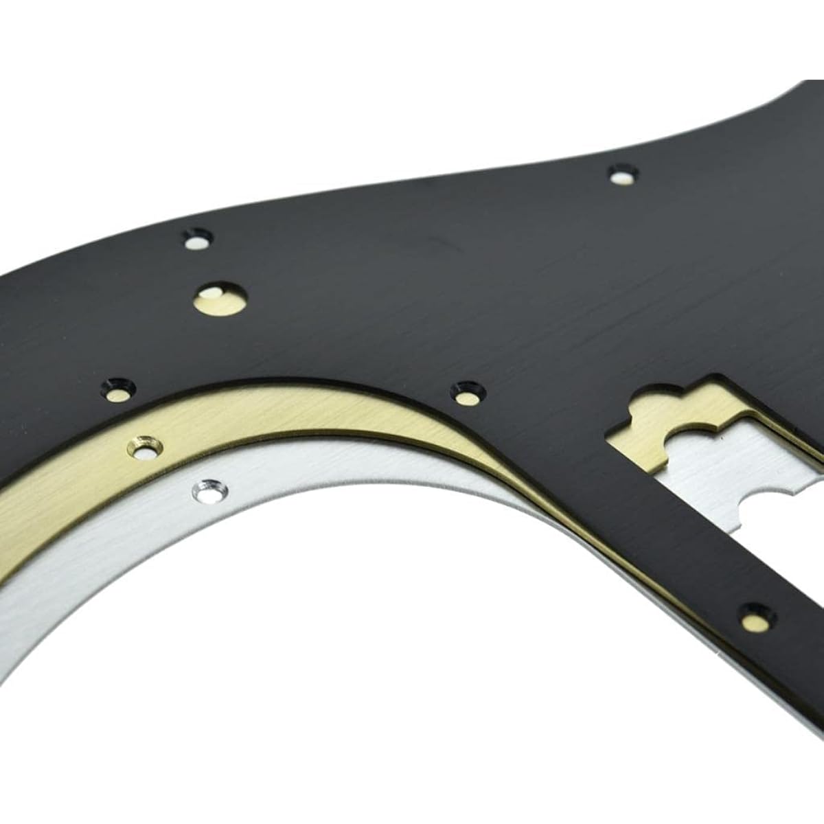 KAISH 13 Hole Metal Aluminum Anodized Left Handed P Bass Style Pickguard American Modern Style Standard Bass Pickguard Precision P Bass Silver