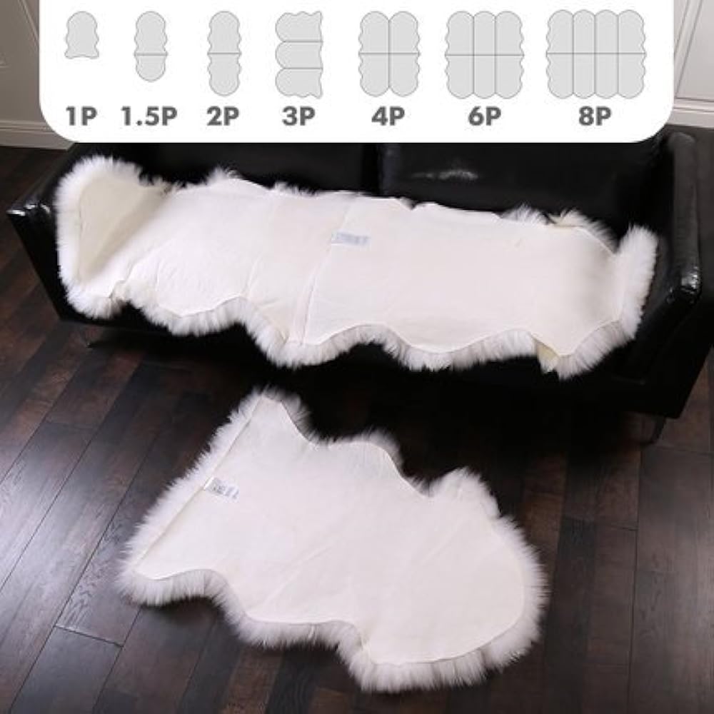 BYM Shearling Long Hair Peace Rug Shearling Rug Made in Australia Natural Wool 100% Natural Shearling High Standard of Safety Dust Mite Antibacterial Treatment Finest Shearling Fleece Rug