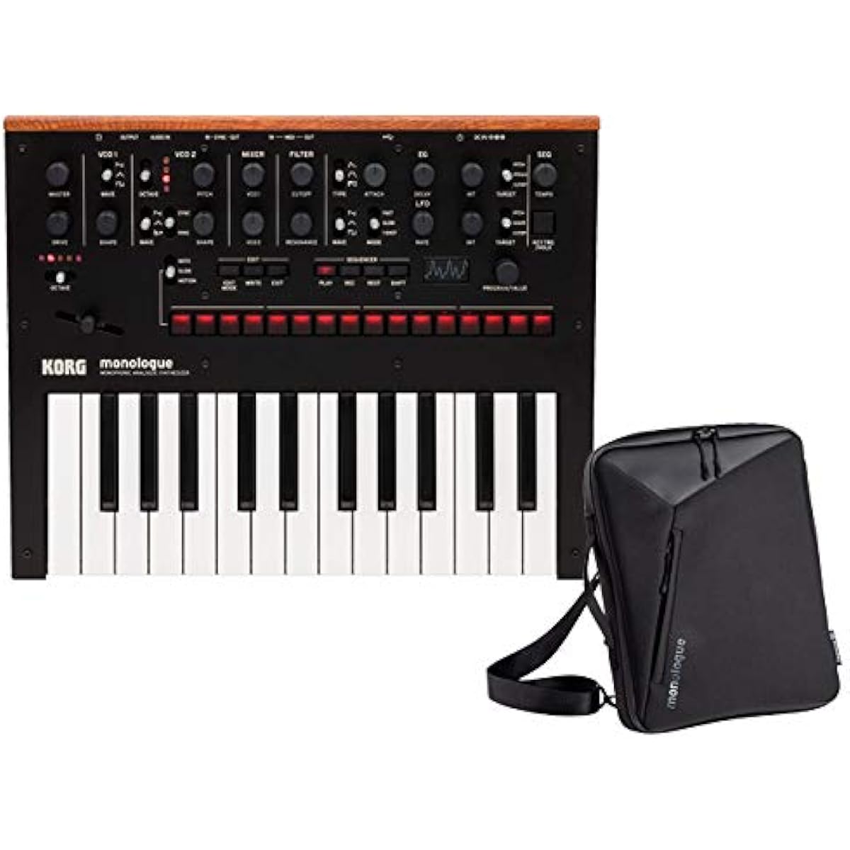 KORG - Monophonic Analog Synthesizer monologue-BK Black + Genuine Soft Case MP-MONOLOGUE-BK Set