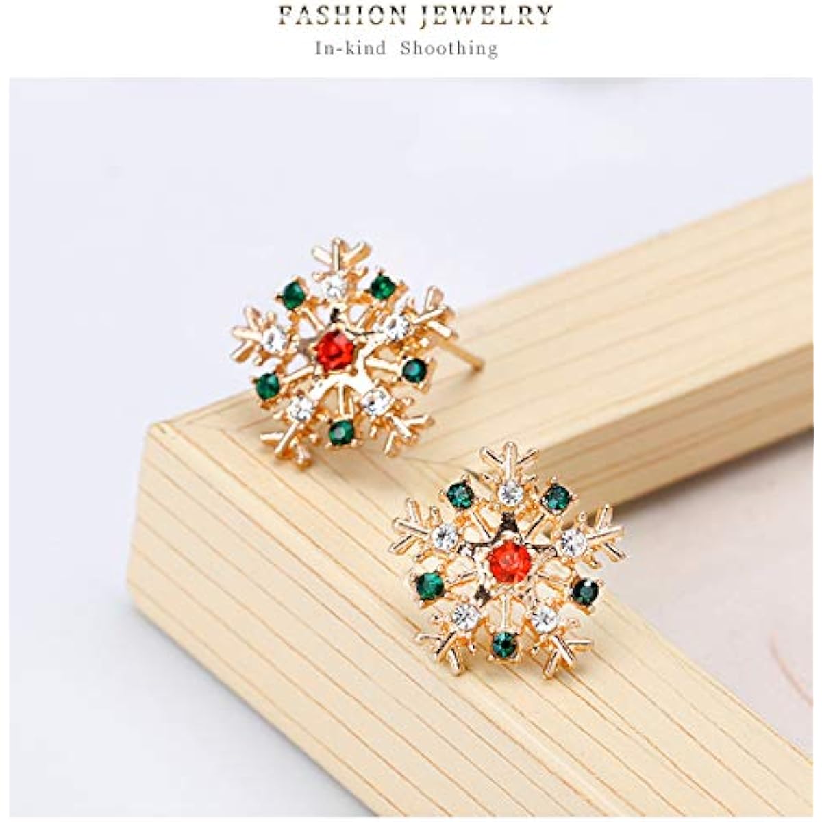Christmas Snowflake Stud Earrings for Women Colorful Snowflake Flower Shape Cubic Zirconia Crystal Christmas Stud Earrings Christmas Festival Jewelry Christmas Gifts