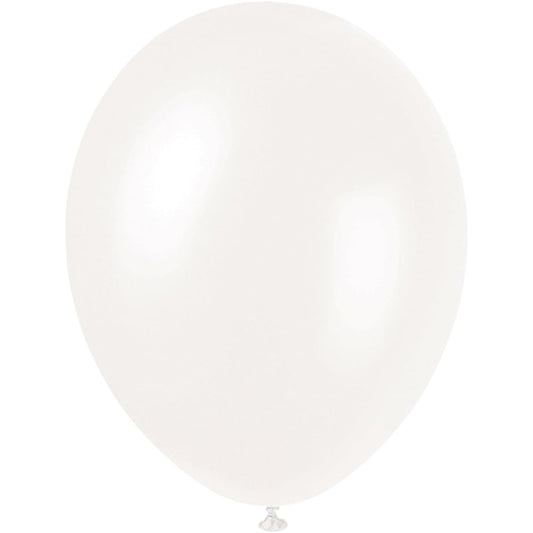 12" Latex Balloons Iridescent Pearlized White, 50 ct
