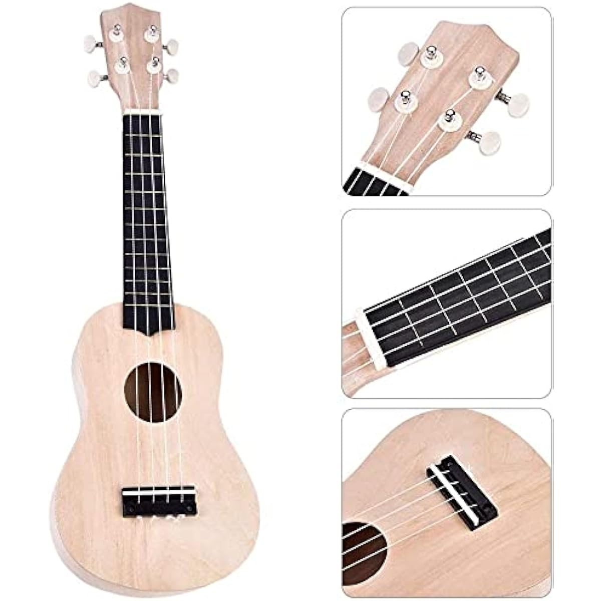 Jiayouy DIY Ukulele Kit 21 Inch Hawaii Ukulele Kit with Installation Tools Painting Soprano Ukulele for Kids Students Beginners Gift