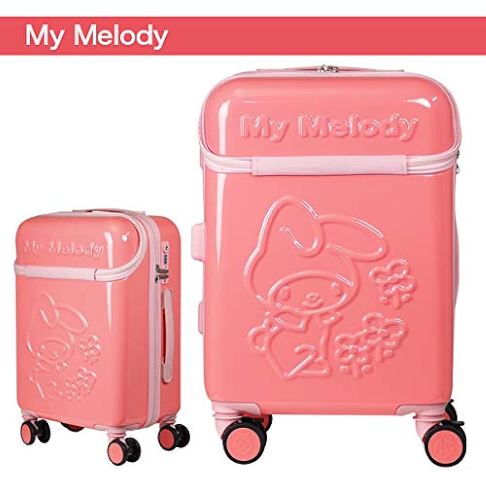 My Melody 20 inch suitcase pink with front pocket HK-SUC-02-MPK