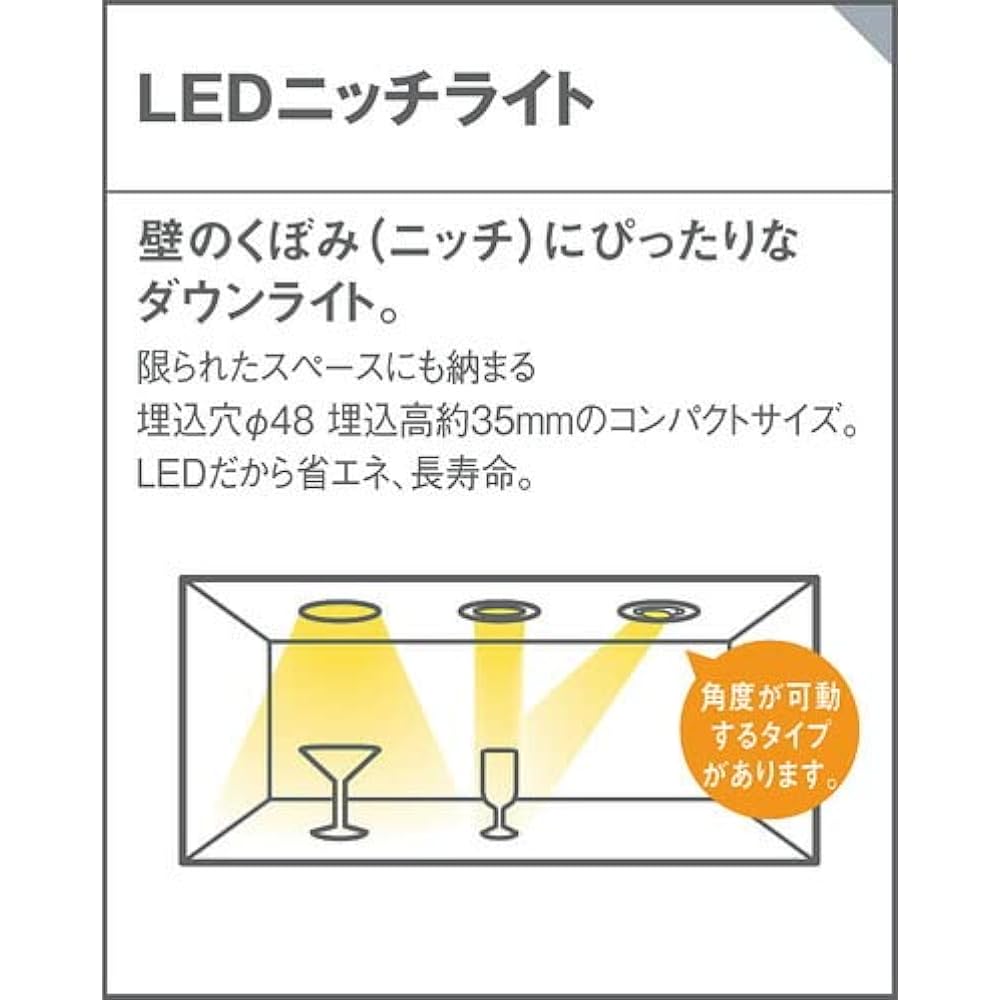 Panasonic Niche Counter Downlight Light Bulb Color/Diffuse/φ48 10 Shape White LGD1005L