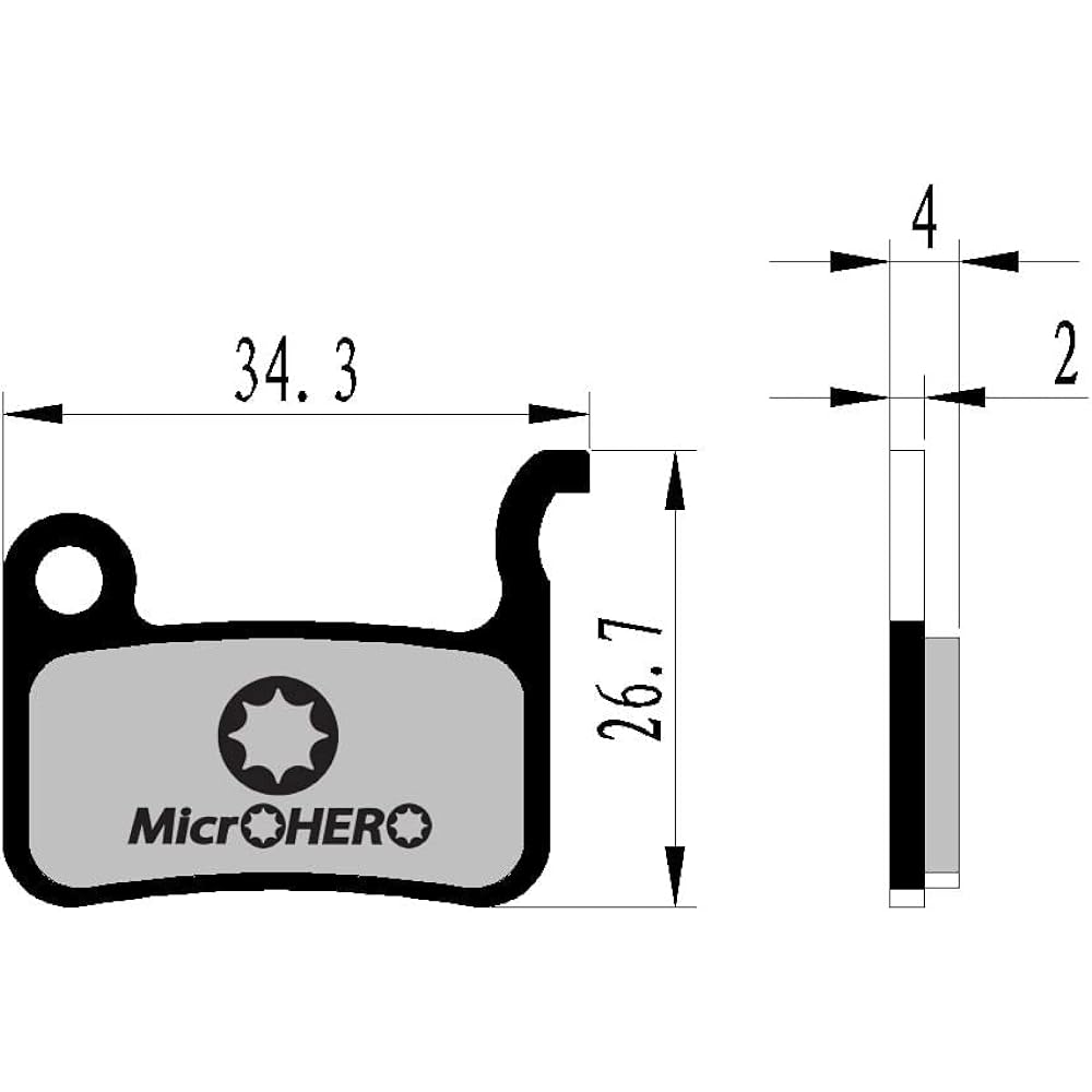 MicrOHERO Shimano M06 M06Ti M07 M07S M07Ti Compatible LX/HONE/XT/XTR Disc Brake Pad (Sintered Metal Pad BP-X015)