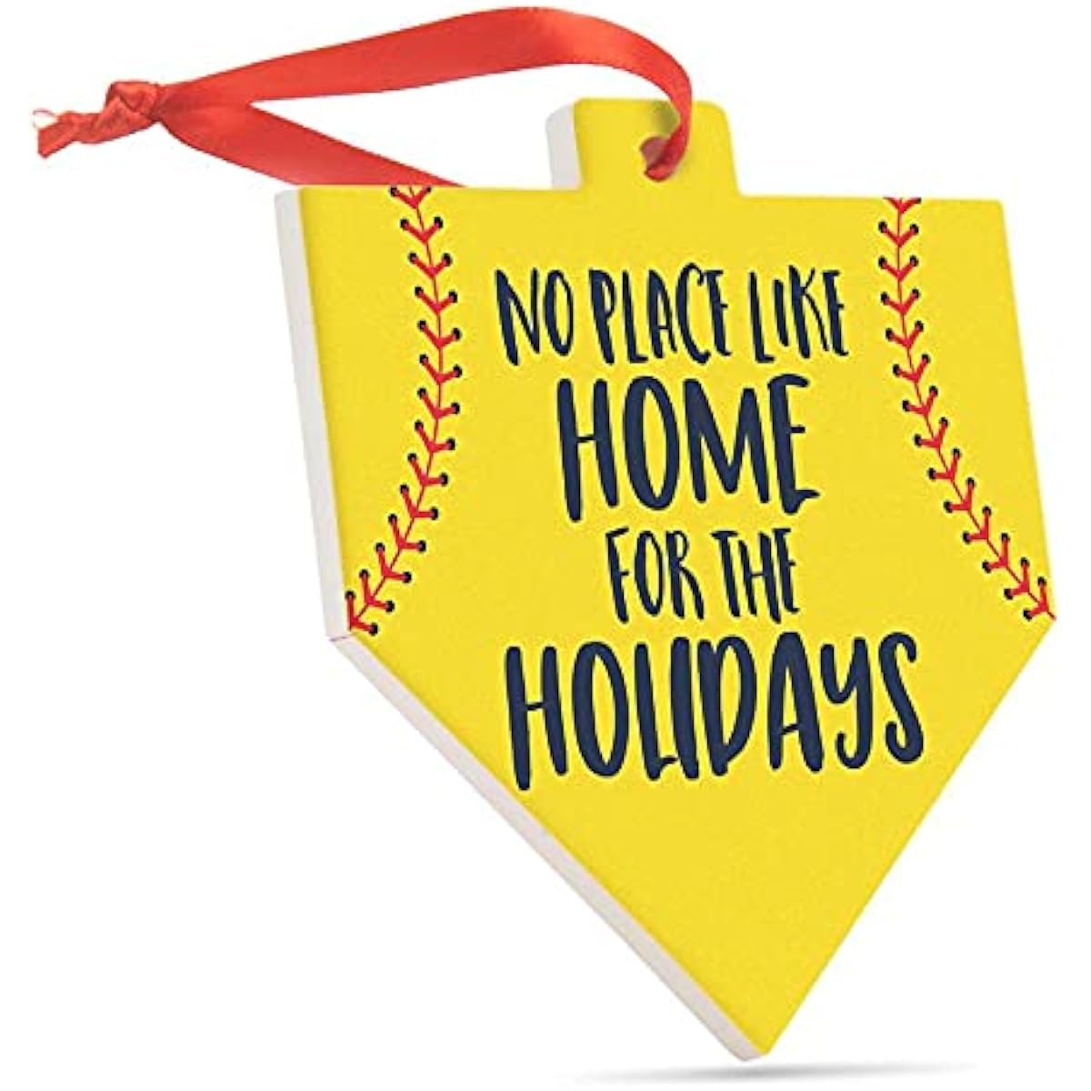 Softball Ceramic Ornament | No Place Like Home | Home Plate Christmas Ornament