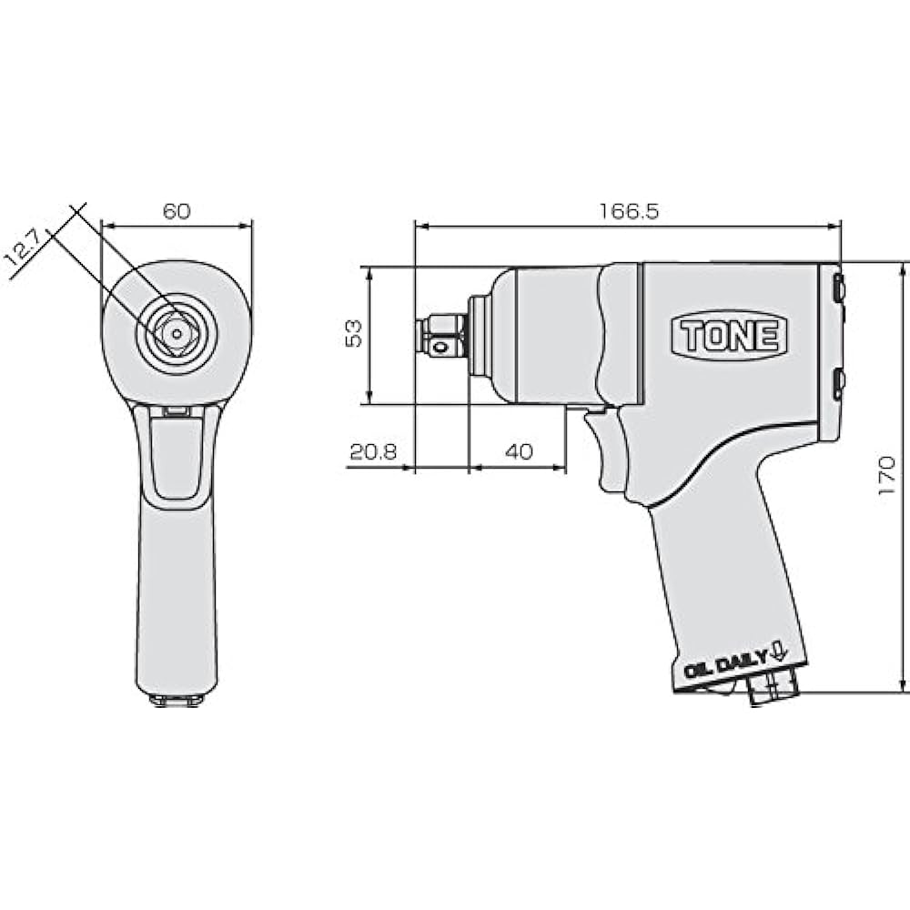 Tone AI4160 1/2DR Air Impact Wrench