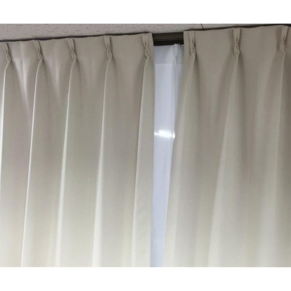 Manly Curtains [Atlas] Grade 1 Blackout Flame Retardant 2 Pieces Ivory Width 150 x Length 260