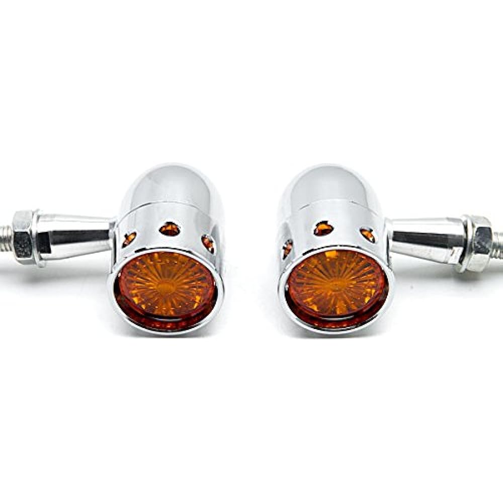 Krator Set of 2 Chrome Motorcycle Turn Signal Lights for Honda VT Shadow Spirit Velorex Deluxe 600 750 1100