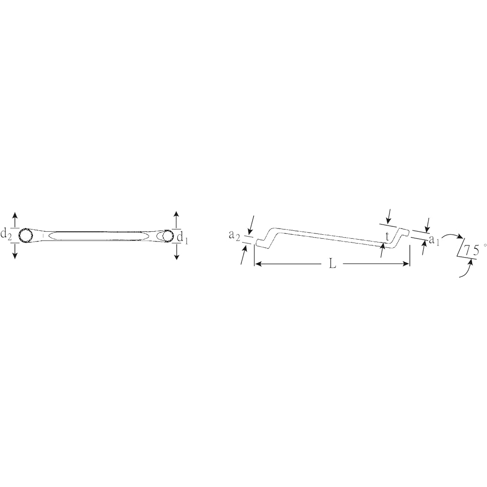 STAHLWILLE Glass Wrench Glass Part Offset 75° Size 21X23 Total Length 315mm 20-21X23