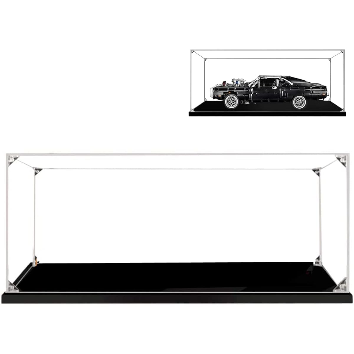 T-Club Acrylic Display Case for LEGO 42111 Dustproof Clear Display Box Showcase Technic Dom Dodge Charger (Model Not Included) (2mm)