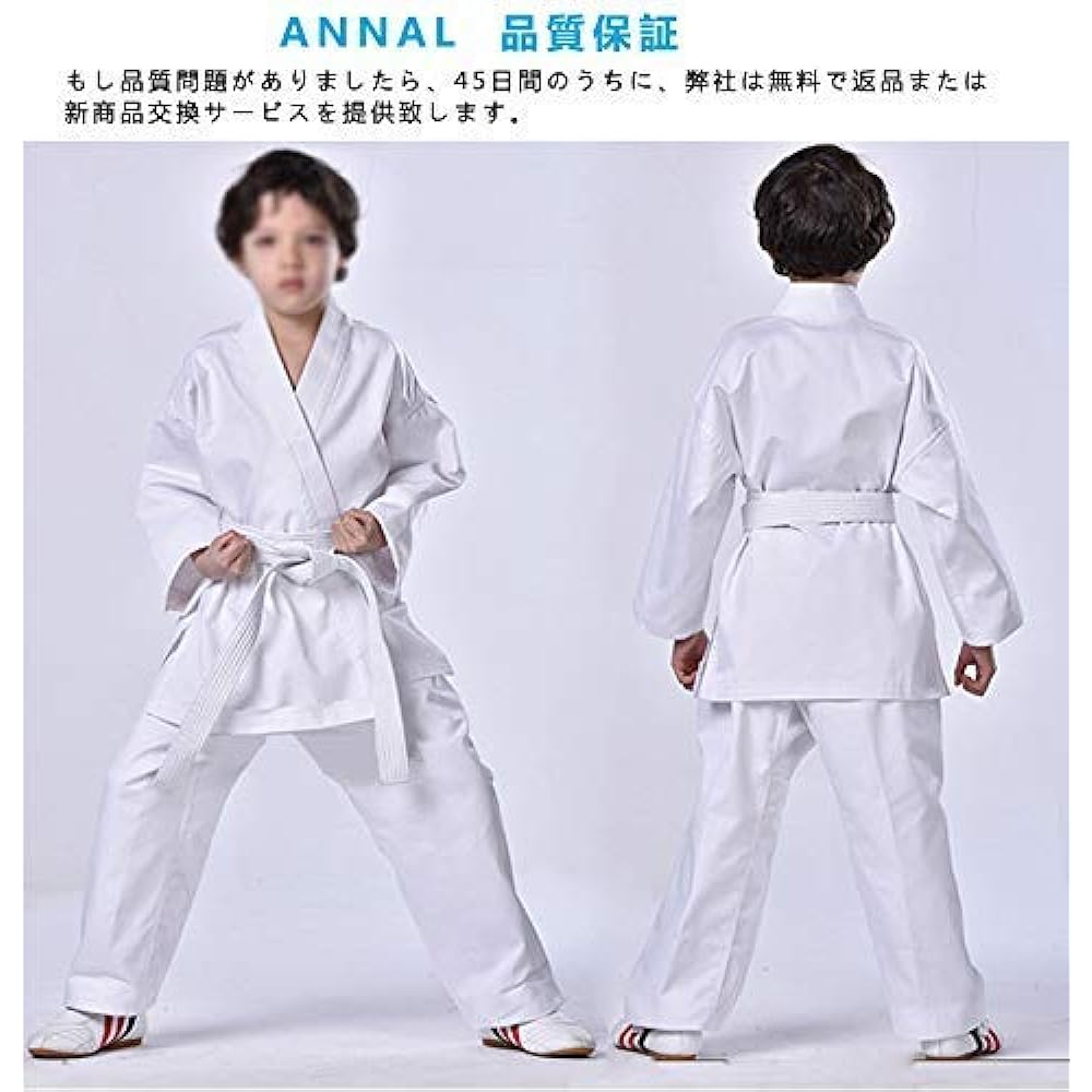 [LIFE&HOPE] Karate Gi 100% cotton 3-piece set (top and bottom + obi) set Unisex Size (110-190cm) (110(CM))