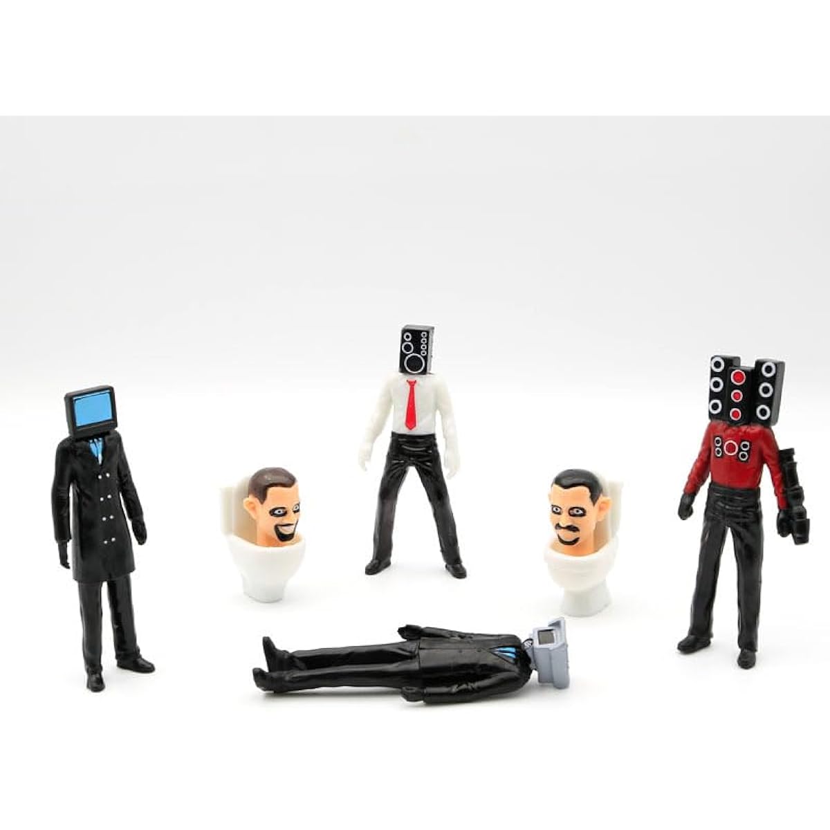 DEXSHUN Skibidi Toilet Figure Model - 6-9pcs Titan Speaker Man TV Man Figures Impersonation Set Toy Decoration,Collection PVC Action Figures Party Decoration,7-10cm
