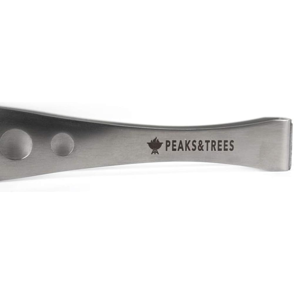 PEAKS&TREES Craver Tongs Camping Equipment Stainless Steel Tongs Yakiniku Outdoor Made in Japan Made in Tsubame Sanjo Barbecue BBQ Grill Kitchen Tool Pitts Cooking Utensils Cooking Dishwasher Safe