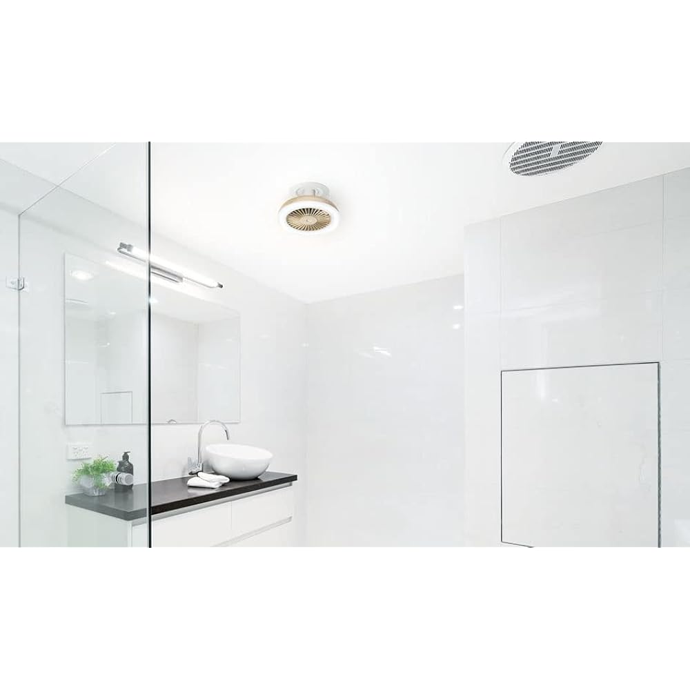Three-up LED ceiling fan light with motion sensor, color adjustment, and remote control LC-T2130 (Natural wood grain)