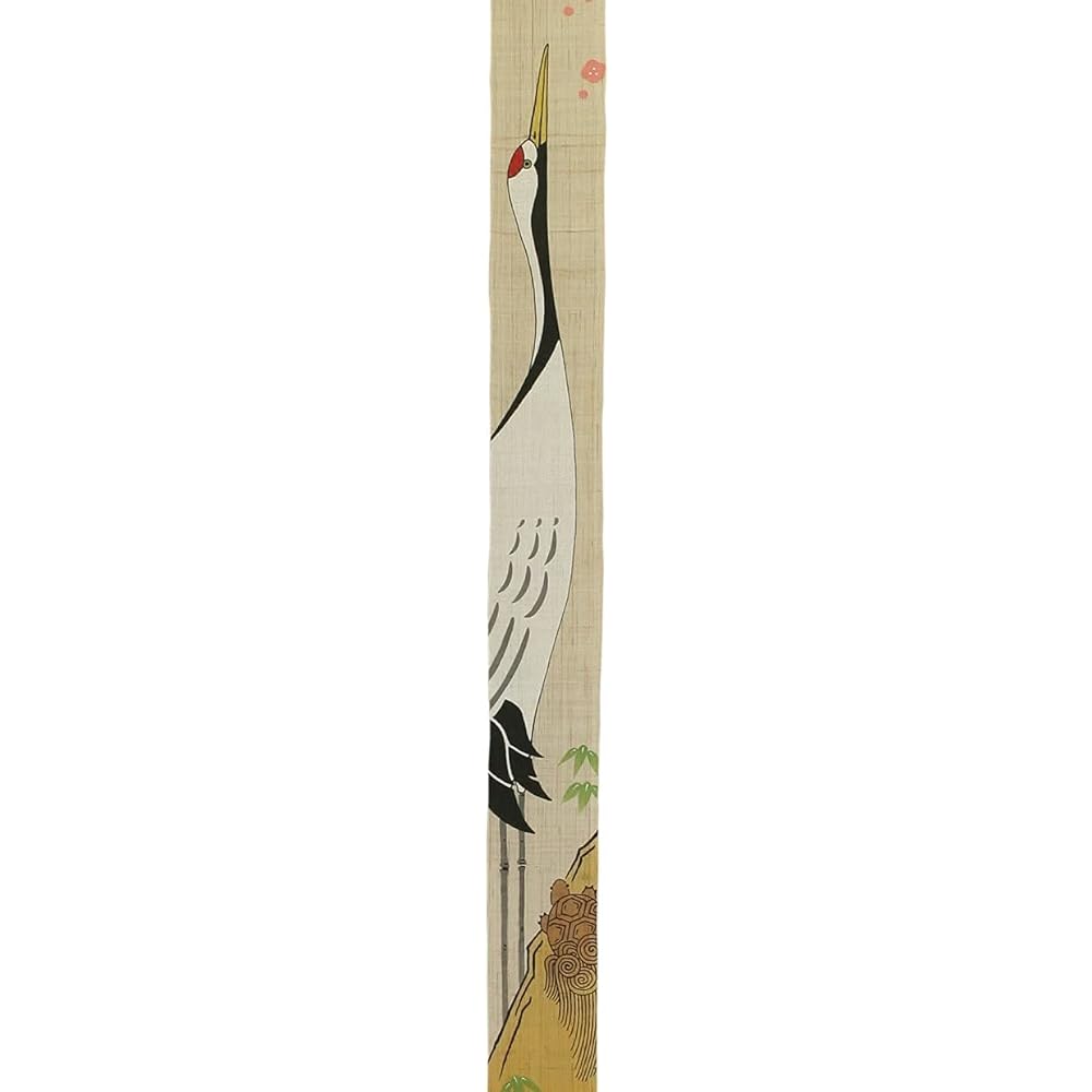 Tapestry "Tsurukame Tenman" Japanese Style Modern Linen Fabric Thin Tapestry Wall Hanging