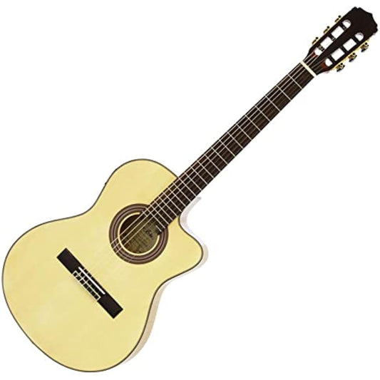 ARIA A-48CE N Natural Thin Body Electric Guitar with Pickup Outlet