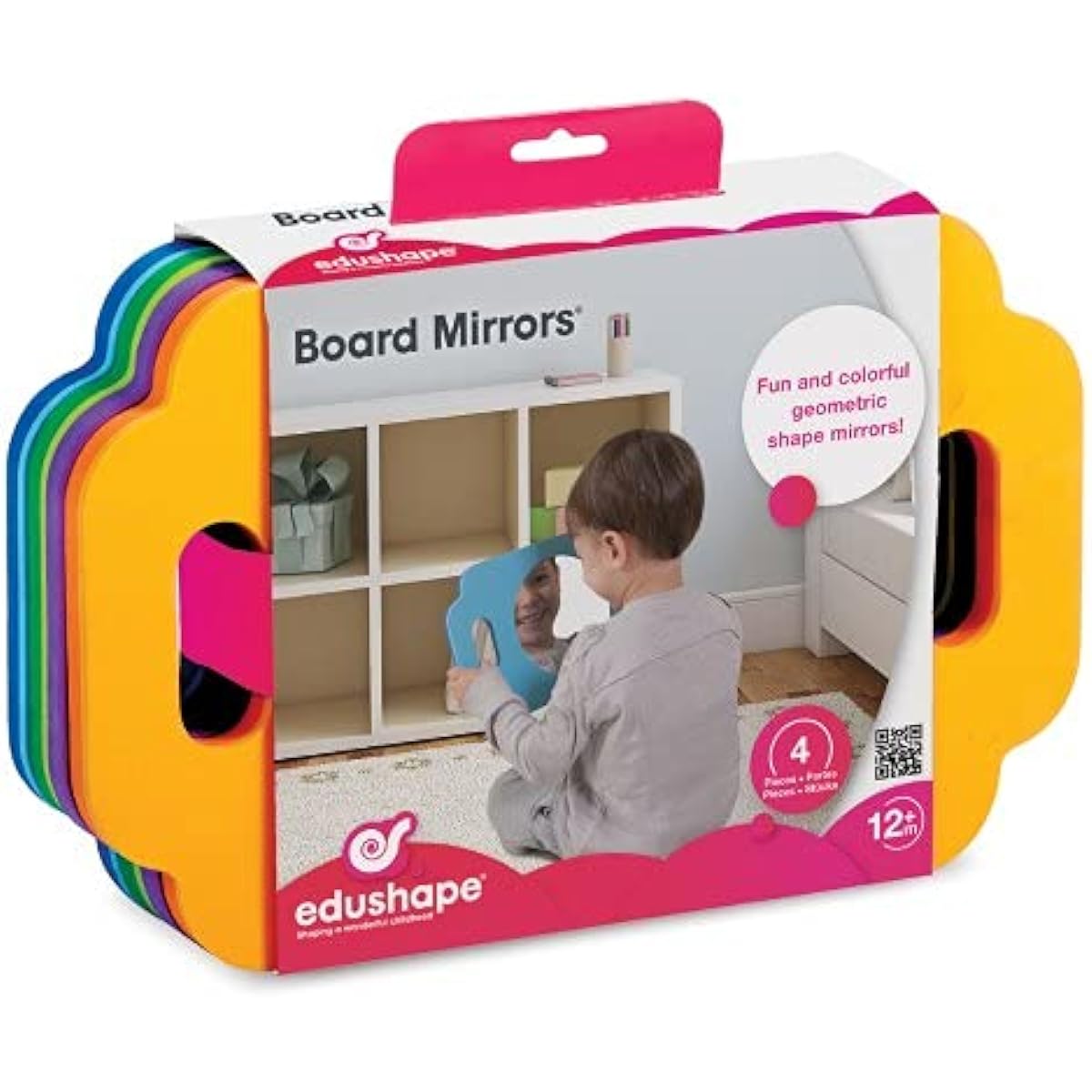 Edushape Easy-Grip Shape Mirror for Toddlers and Toddlers - Set of 4