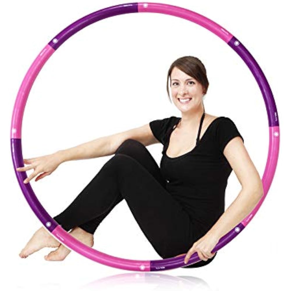 YUDOLL Hula Hoop, 2.3kg heavy, diameter 100cm, 8 pieces, free disassembly and assembly, burn fat, create a thin waist, diet, relieve lack of exercise, suitable for men and women, aerobic exercise, training goods