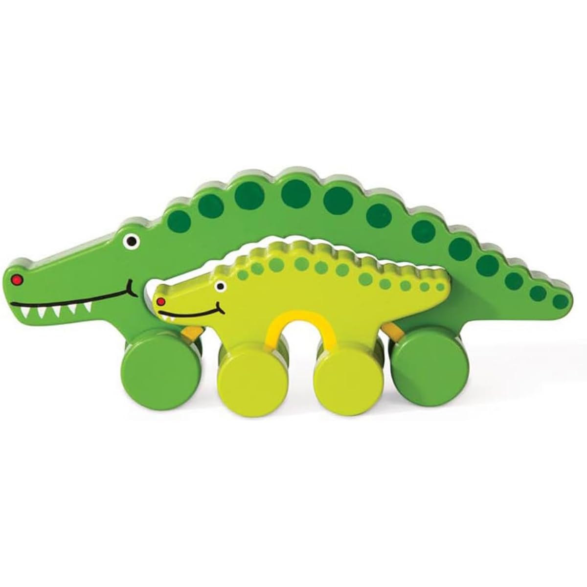 Jack Rabbit Creations Wooden Push Toy Mommy & Baby Alligator