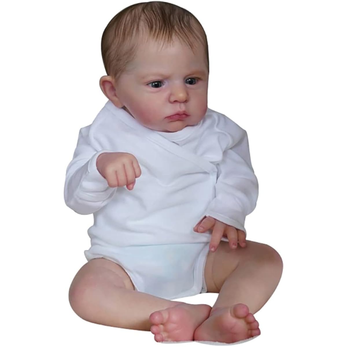 LONIAN 60cm Reborn Baby Doll Soft Body Realistic Baby Kids Toy Christmas Gift (Blue Eyes)