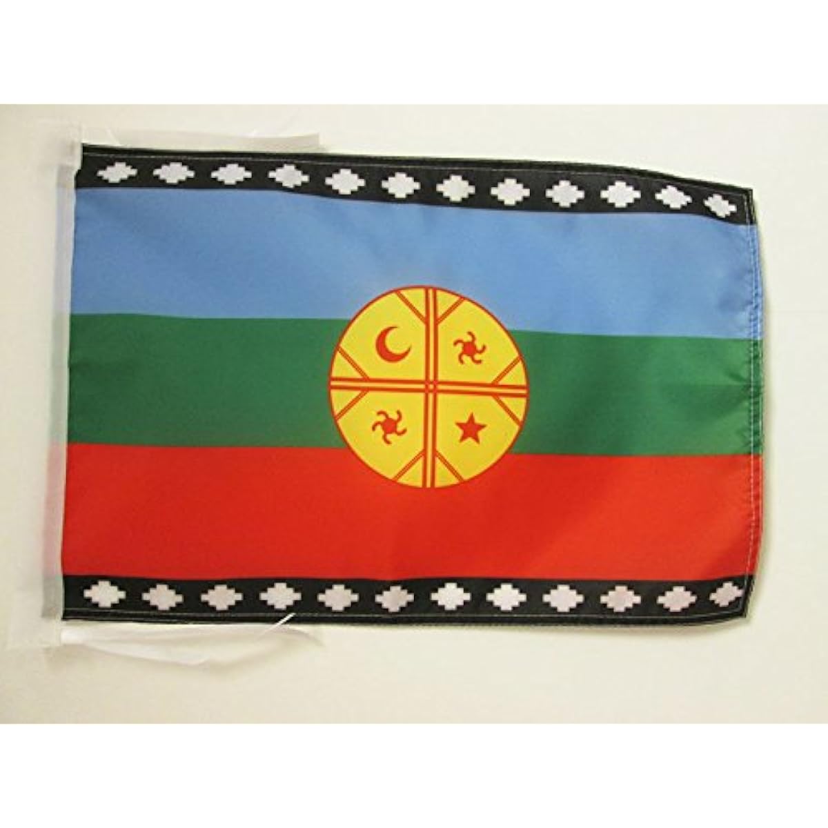 AZ FLAG Mapuche Chilean Flag 18" x 12" Cord - Small Araucanian Flag 30 x 45cm - Banner 18 x 12"