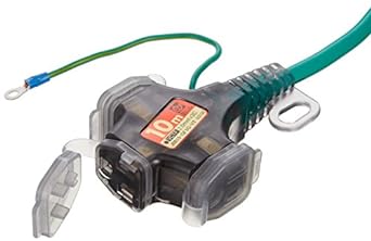 HATAYA 2P Grounding Extension Cord, Indoor Use, Cord 10m, Thickness 2.0㎟, Fukutobi Plug Specification, 3 Outlets, Outlet Dustproof Cap, Built-in Pilot Lamp, Extra Band Included, For Home Use, Factory Use, Construction Sites, SX Extension Cord SX-103K(G)