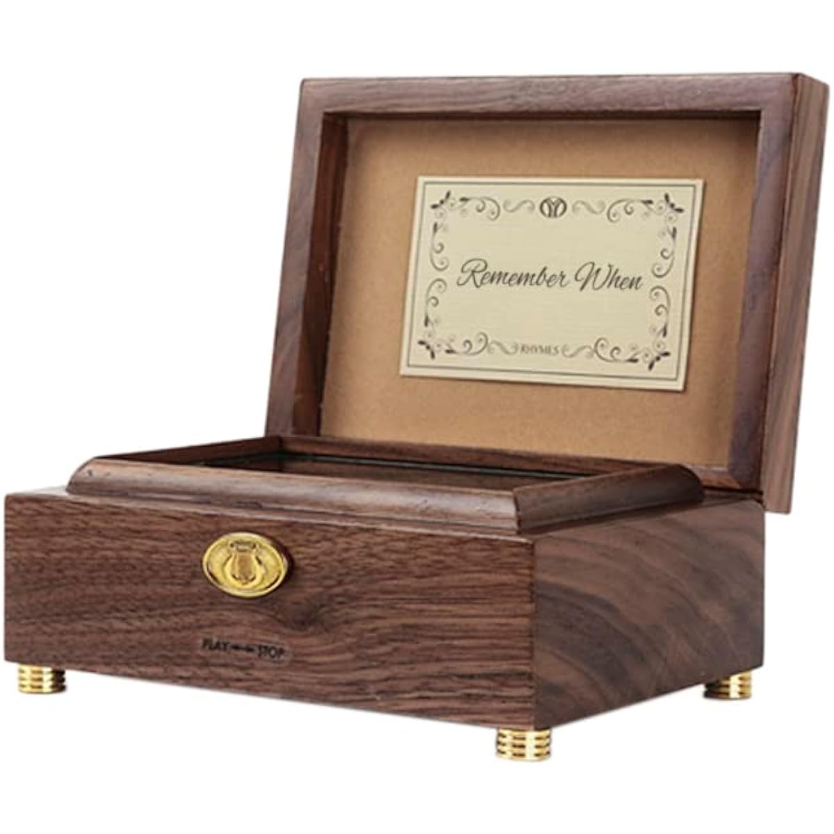SOFTALK Wooden Music Box Rhymes High-end Collectible Music Box Gift for Christmas Birthday Valentine's Day (30 Notes Single Layer Music Box Remember When to Tune)