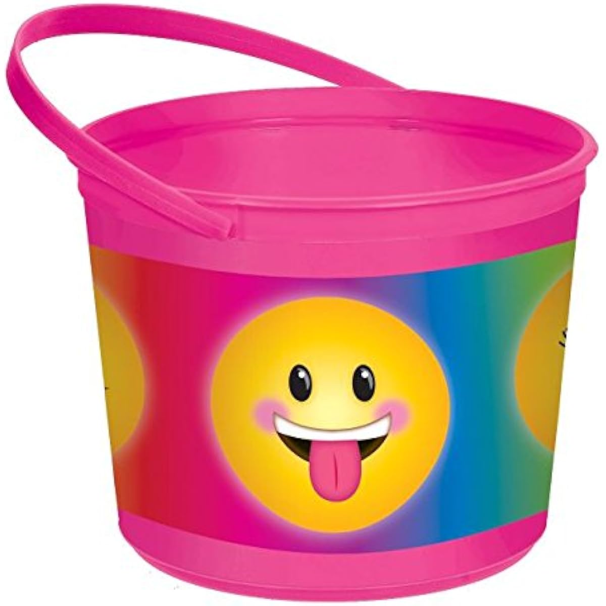 Emoji Pink Easter Plastic Bucket 6" x 8"