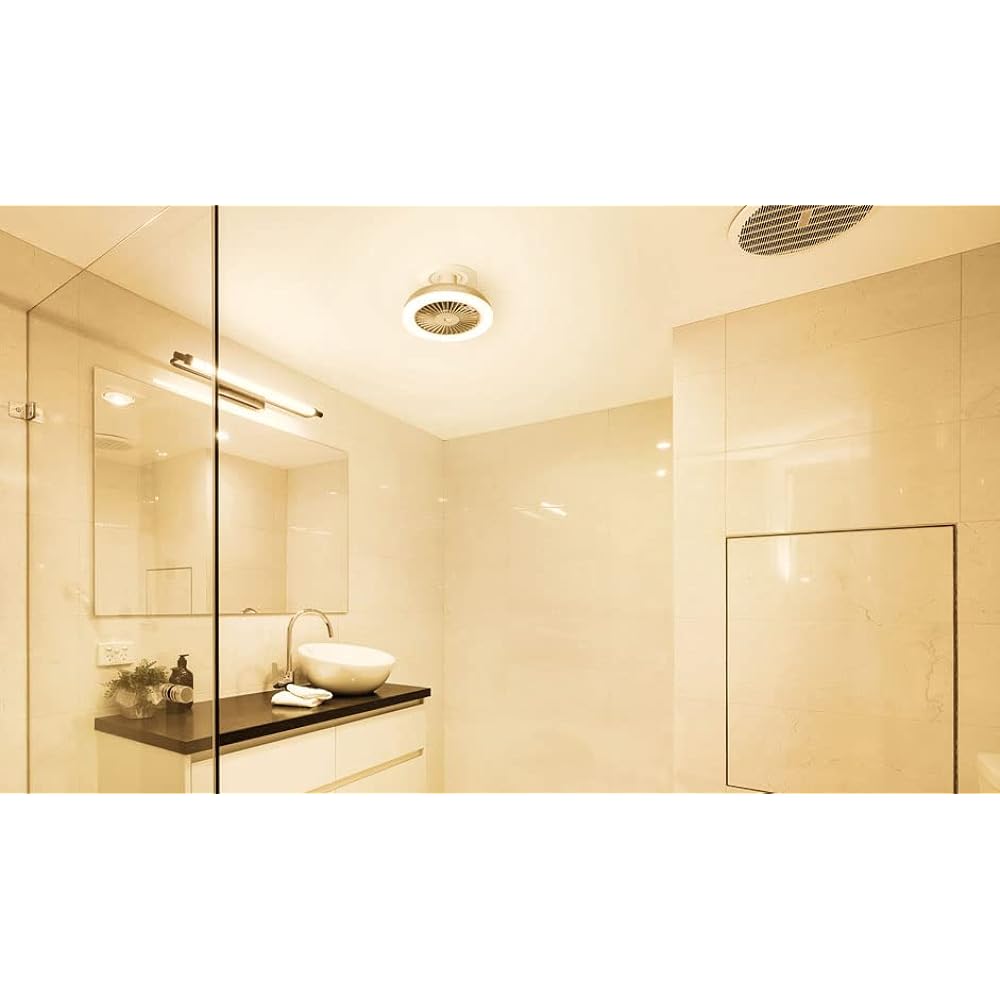Three-up LED ceiling fan light with motion sensor, color adjustment, and remote control LC-T2130 (Natural wood grain)